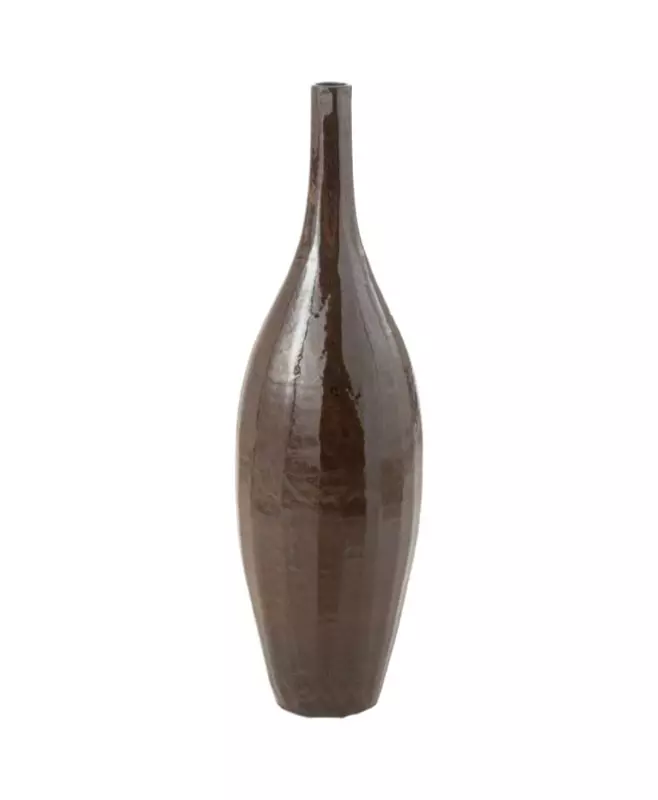 Ваза-бутыль сияющий коричневый, керамика, M 26x26x93