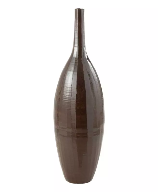 Ваза-бутыль сияющий коричневый, керамика, L 33x33x120