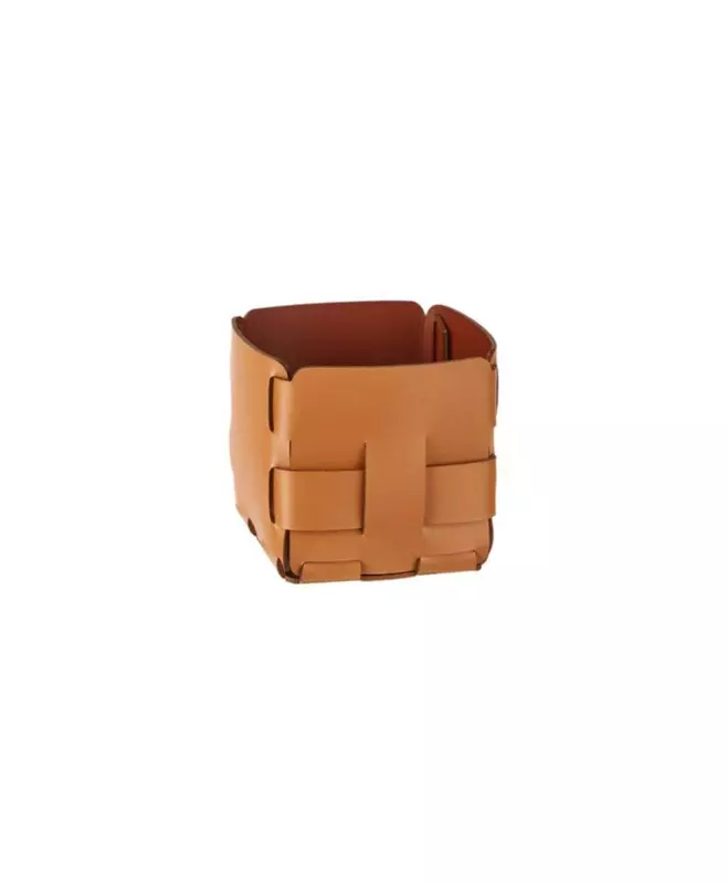 Корзина Bottega, cognac / bordeaux, 12x12x13